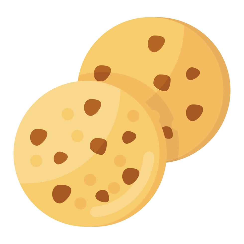 An icon of cookies flat vector