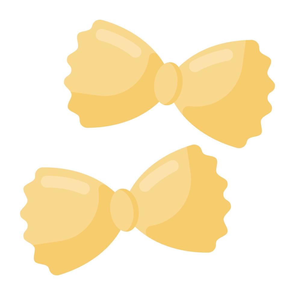 Bow pasta vector in modern