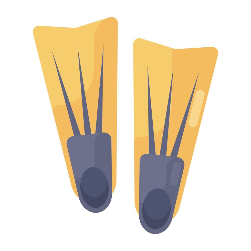 Swimming accessory footwear like flippers flat icon vector