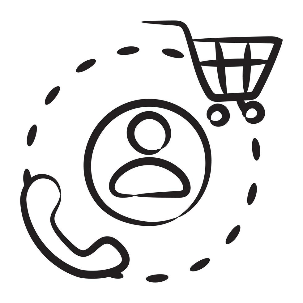 Receiver with shopping trolley teleshopping vector