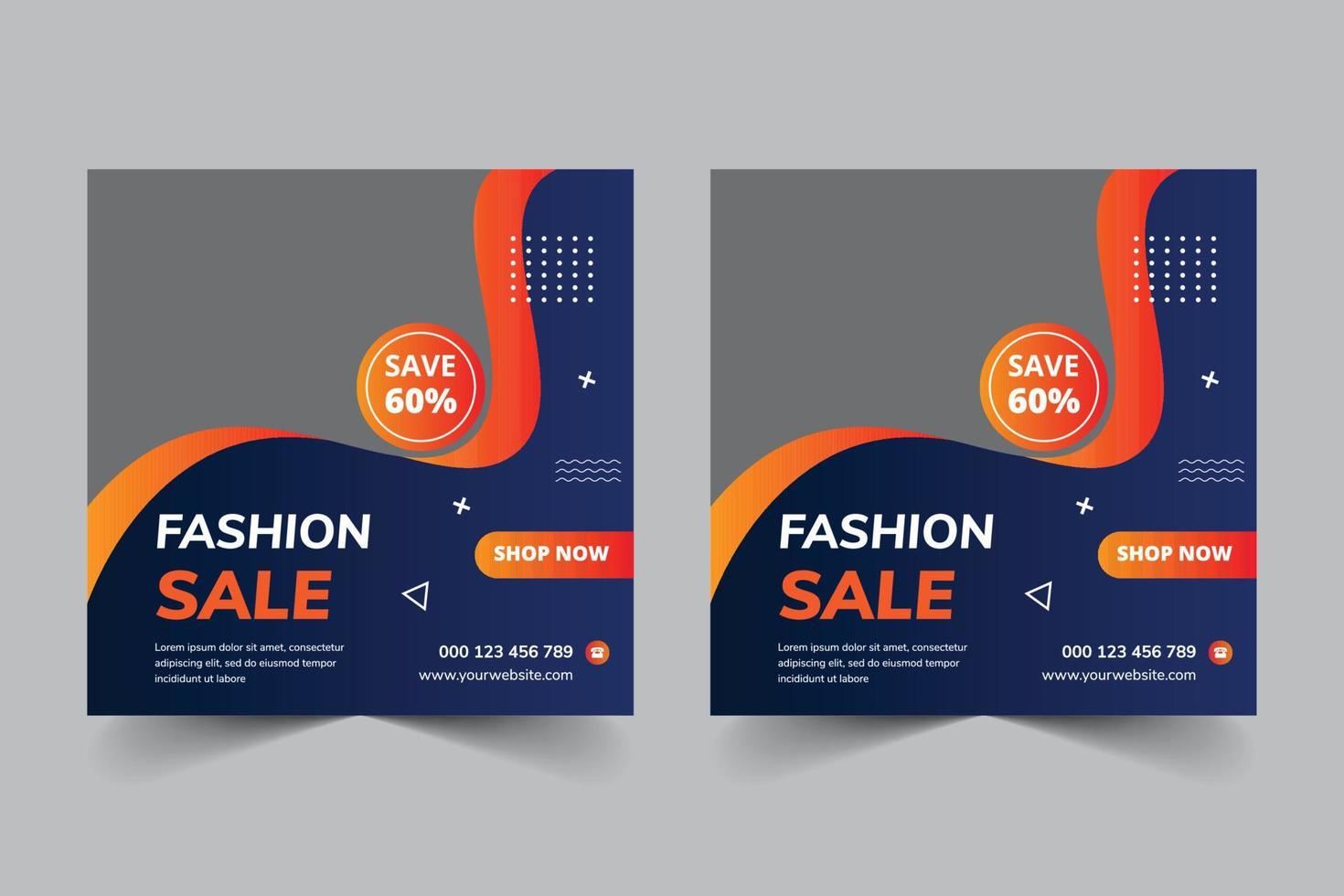 Fashion Sale New Year Fashion Sale Social Media Post Square Banner Template Design vector