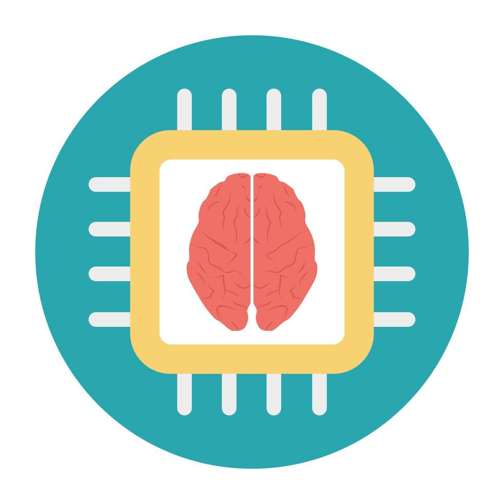 Processor Chip Brain vector