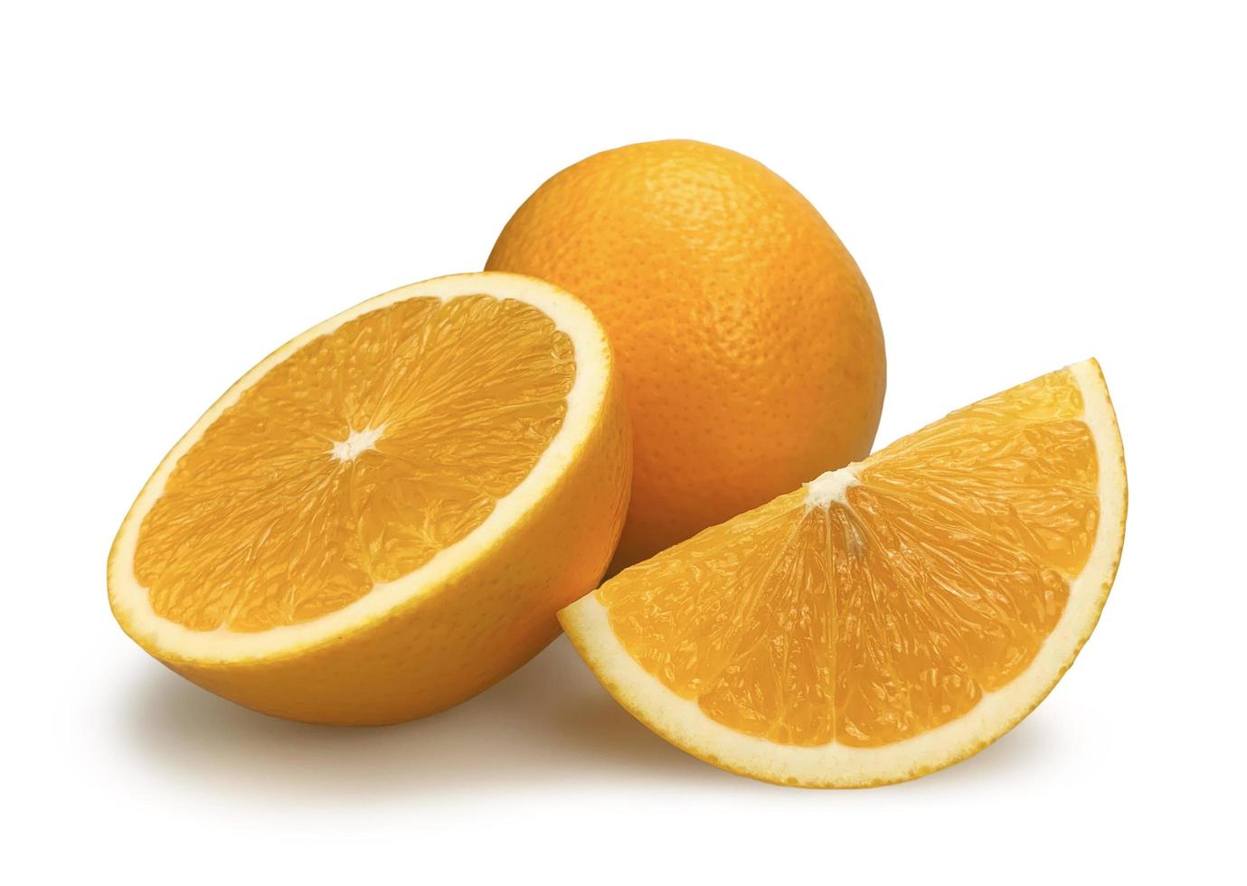 Orange whole and slice of orange.Orange fruit isolated on white background with clipping path. photo