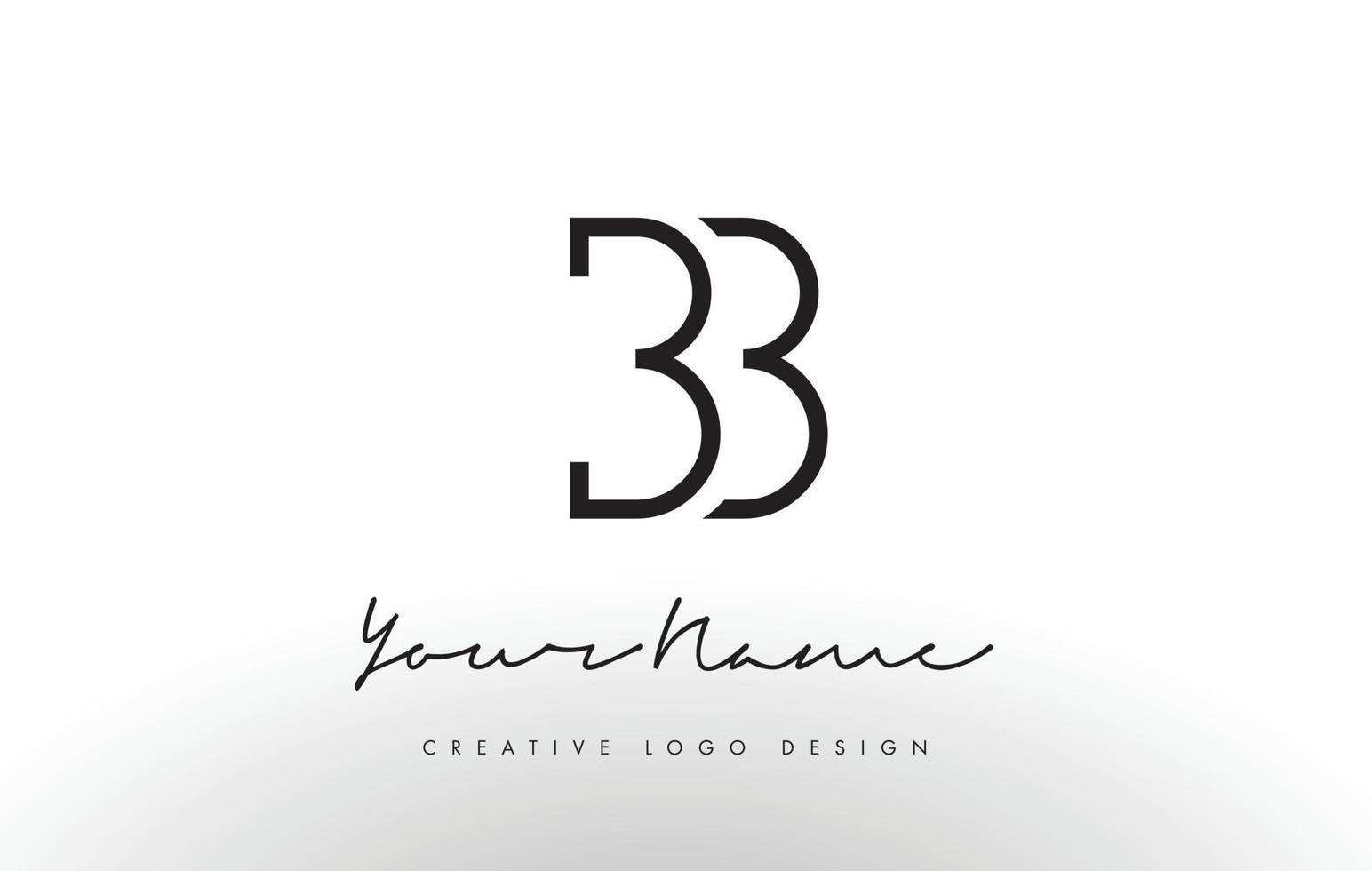 BB Letters Logo Design Slim. Creative Simple Black Letter Concept. vector