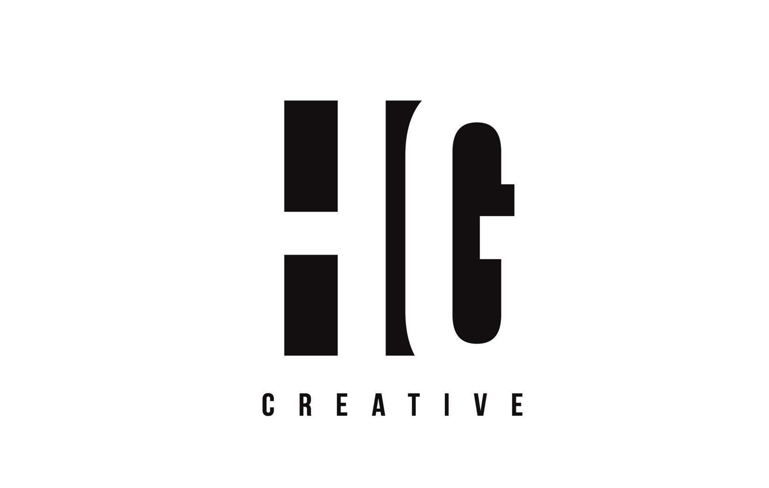 HG H G White Letter Logo Design with Black Square. vector