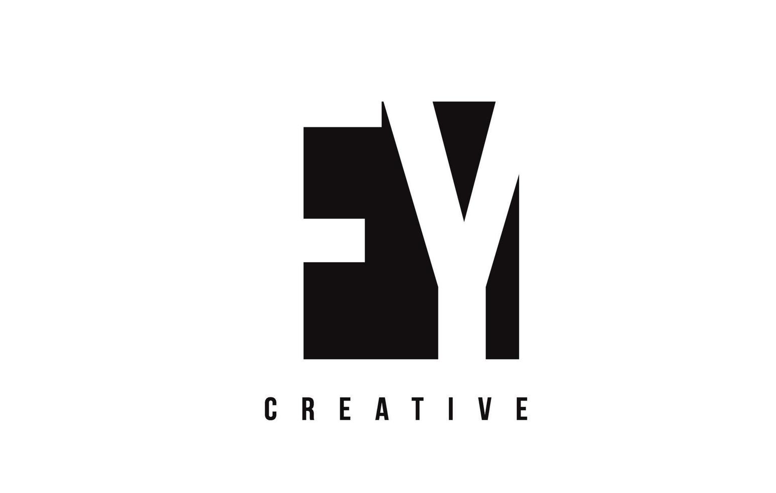 FY F Y White Letter Logo Design with Black Square. vector