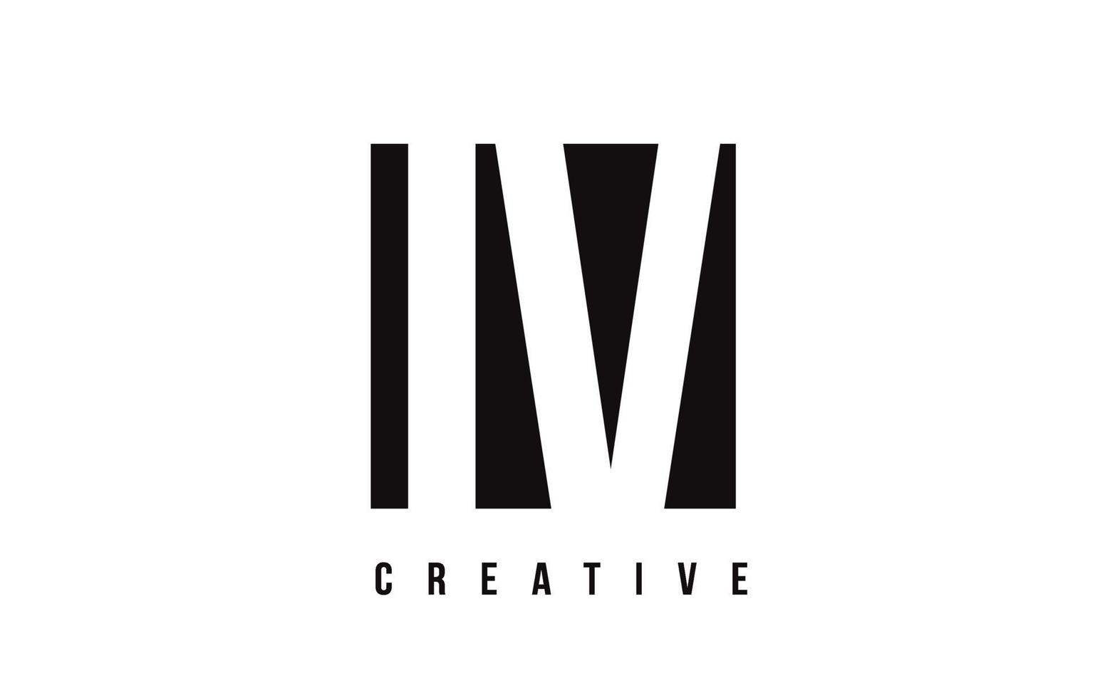 IV I V White Letter Logo Design with Black Square. vector