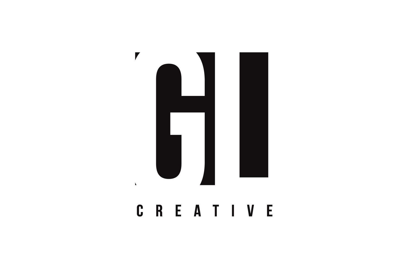 GL G L White Letter Logo Design with Black Square. vector