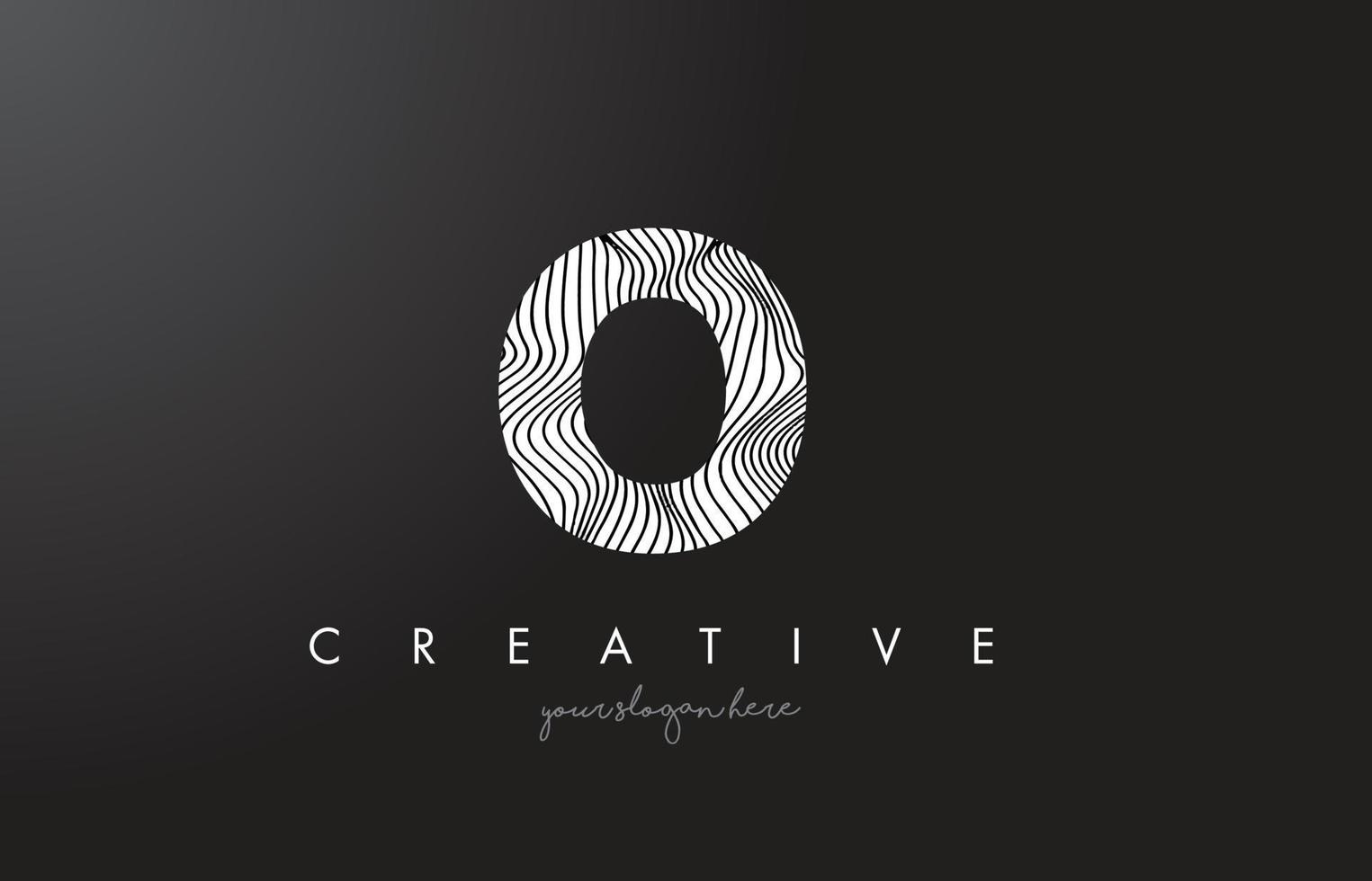 O Letter Logo with Zebra Lines Texture Design Vector. vector