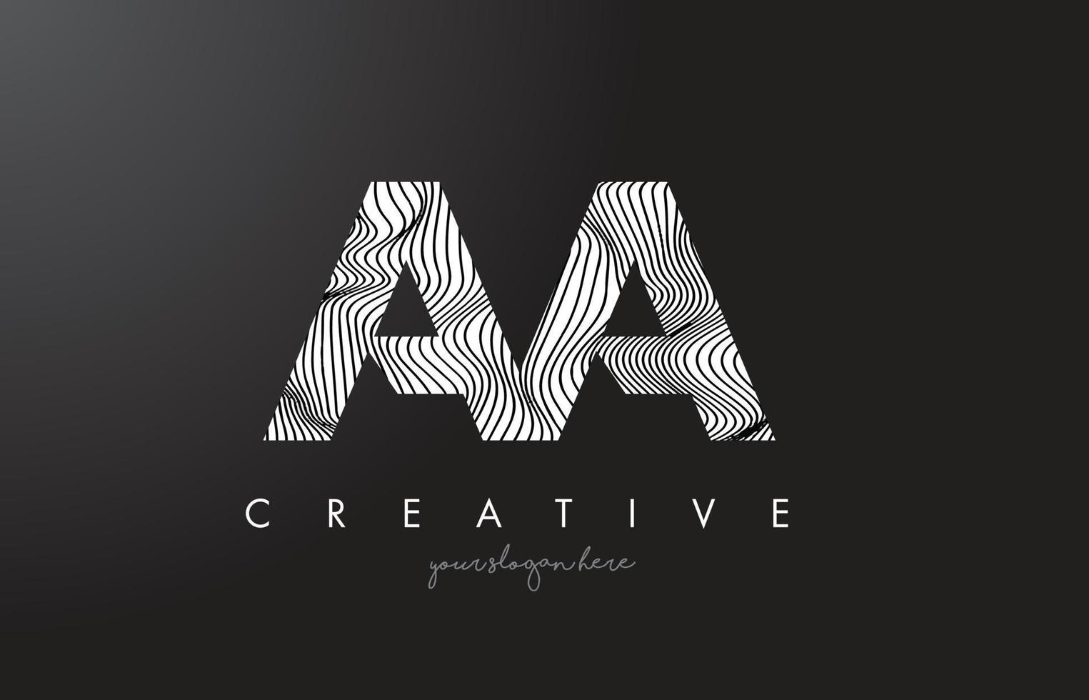 AA A Letter Logo with Zebra Lines Texture Design Vector. vector