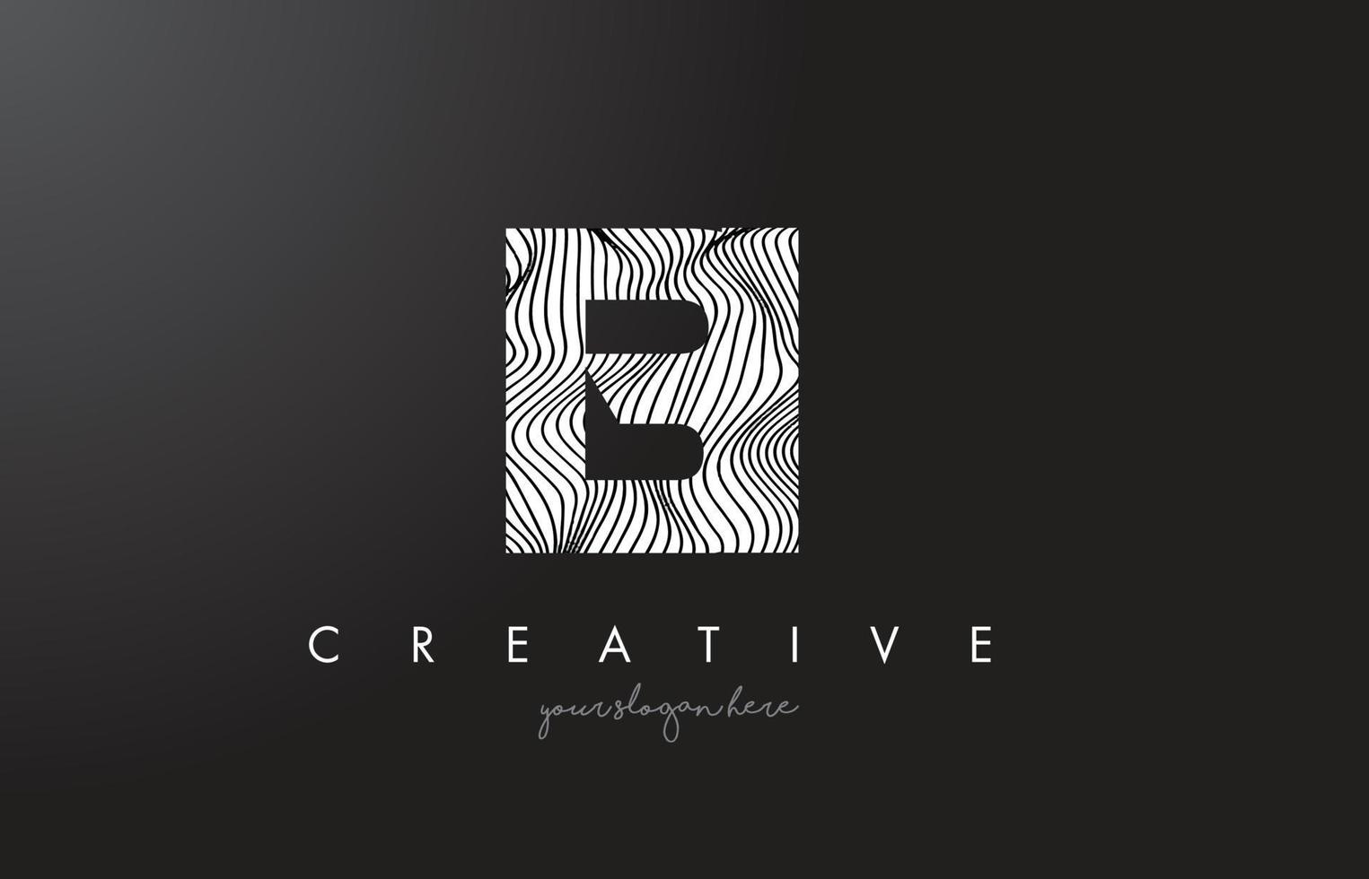 BI B I Letter Logo with Zebra Lines Texture Design Vector. vector