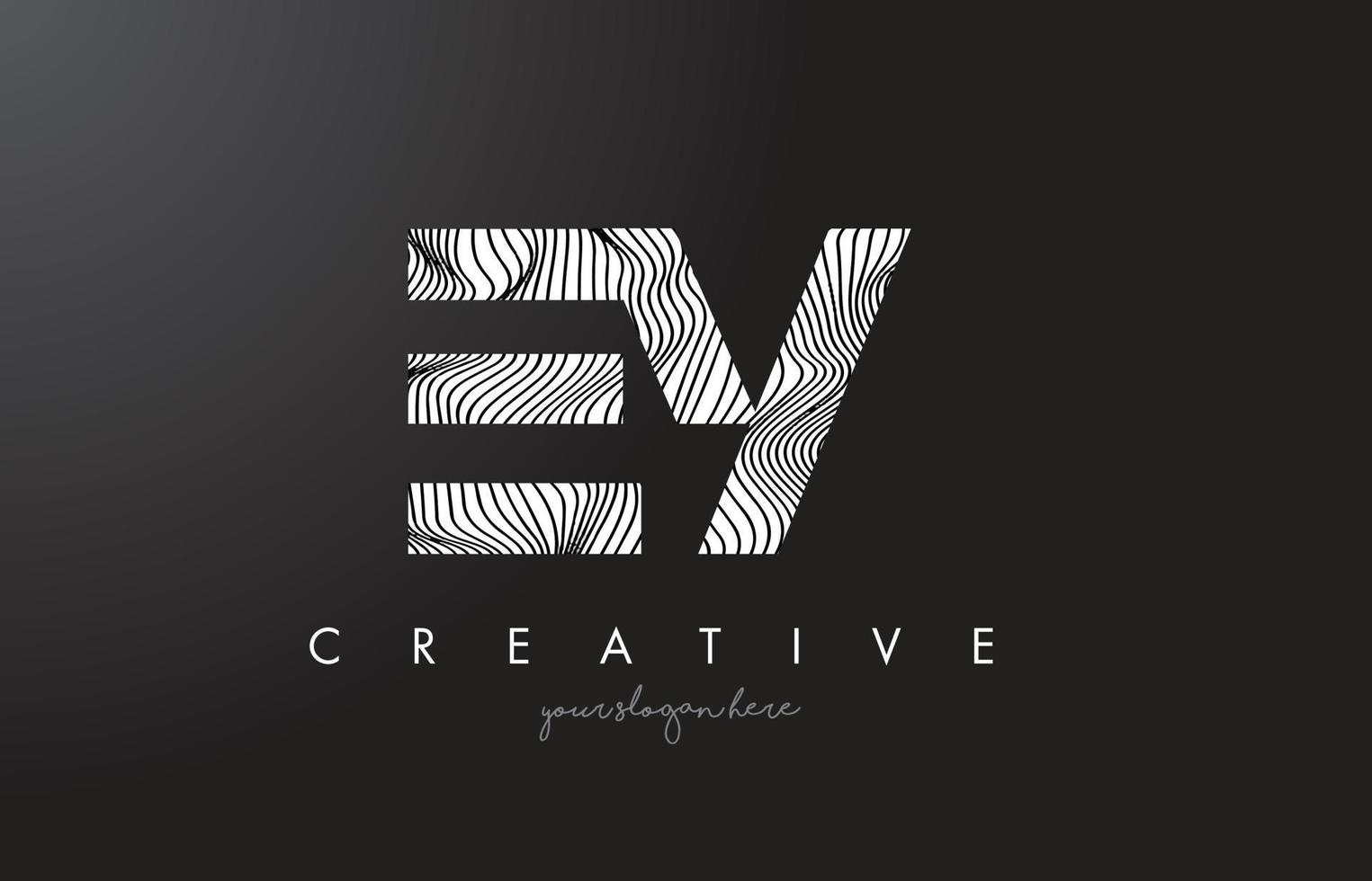 EY E Y Letter Logo with Zebra Lines Texture Design Vector. vector