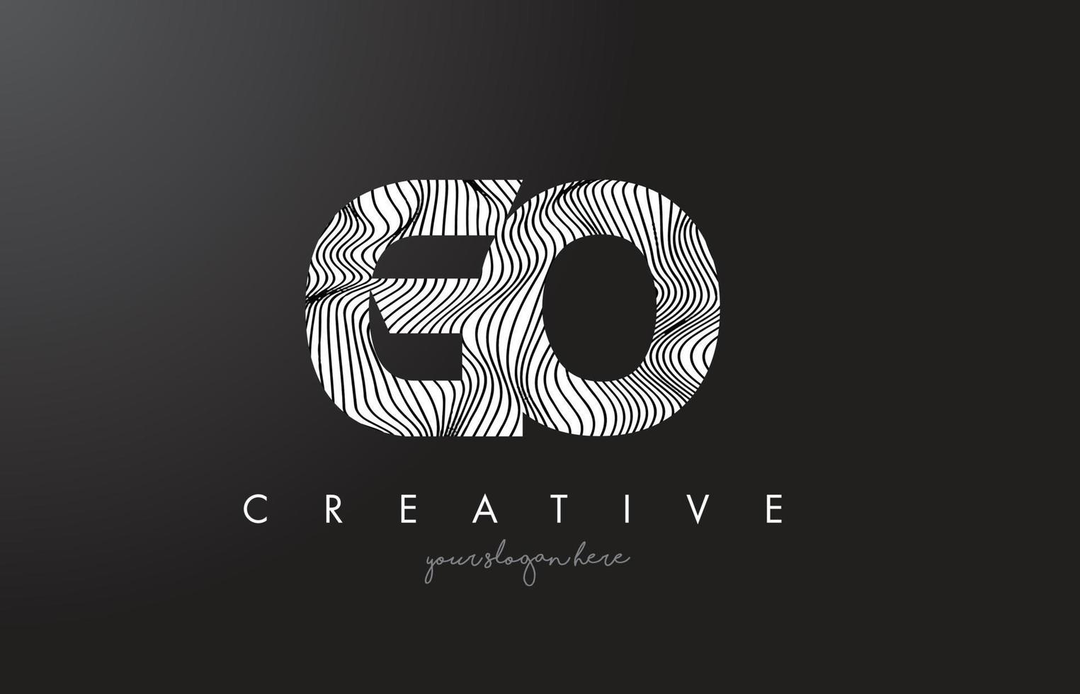 GO G O Letter Logo with Zebra Lines Texture Design Vector. vector