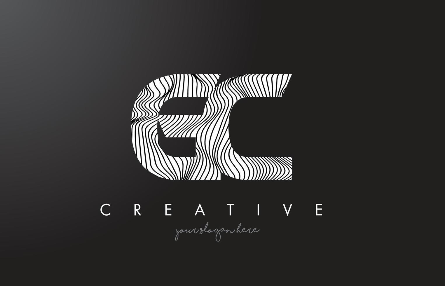 GC G C Letter Logo with Zebra Lines Texture Design Vector. vector