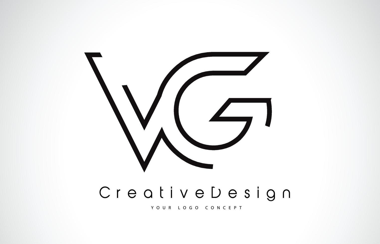 VG V G Letter Logo Design in Black Colors. vector