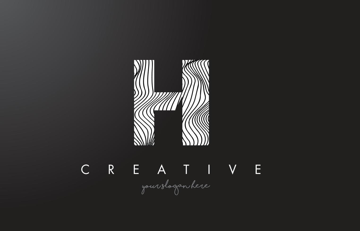 HI H I Letter Logo with Zebra Lines Texture Design Vector. vector