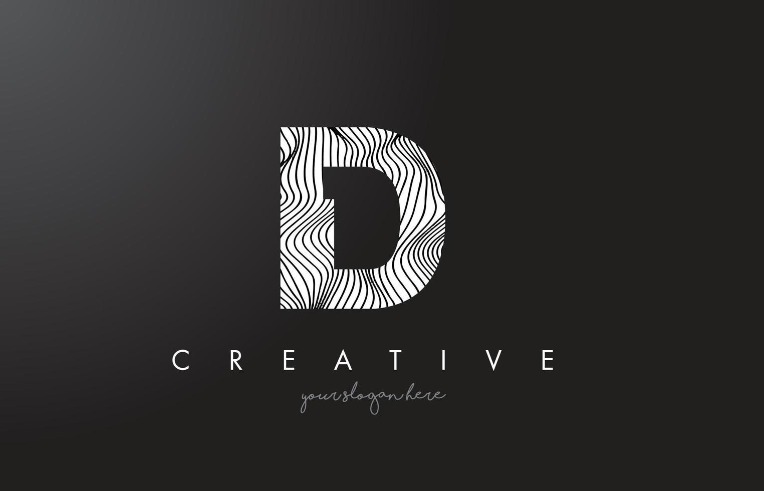 ID I D Letter Logo with Zebra Lines Texture Design Vector. vector