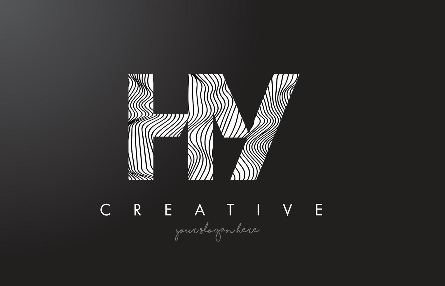 HY H Y Letter Logo with Zebra Lines Texture Design Vector. vector