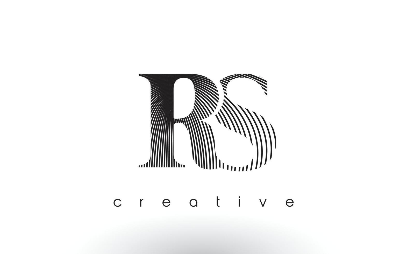 RS Logo Design With Multiple Lines and Black and White Colors. vector