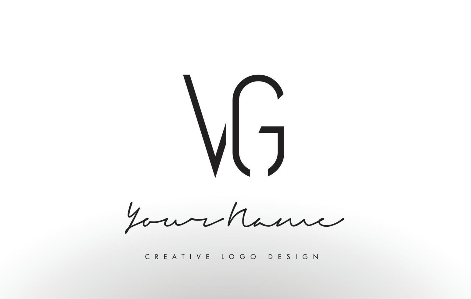 VG Letters Logo Design Slim. Creative Simple Black Letter Concept. vector