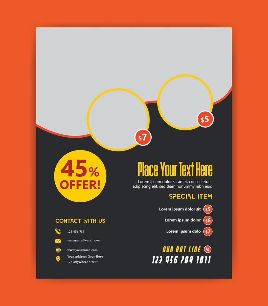 Creative Stylish Food Flyer Design Template vector