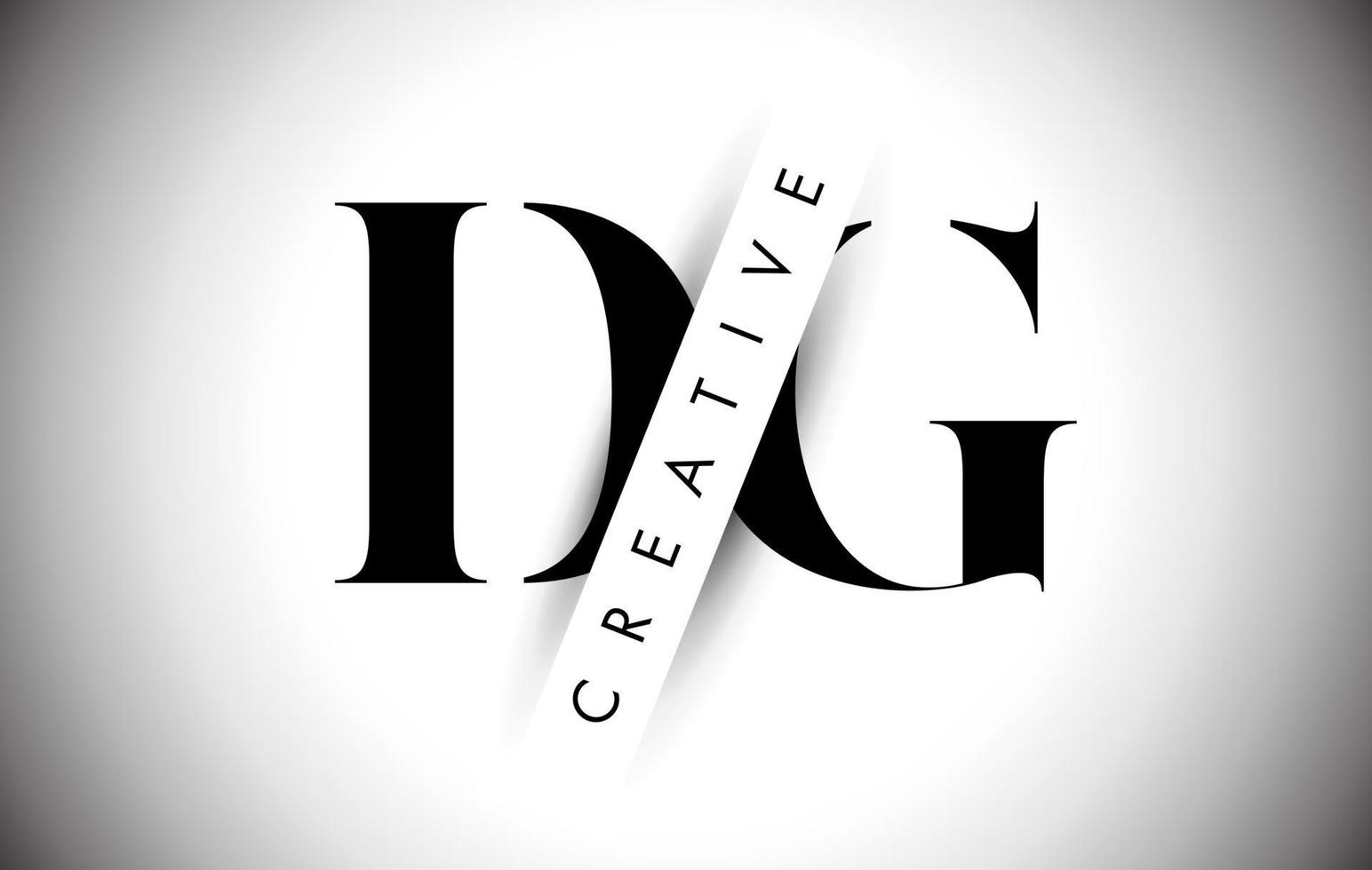 DG D G Letter Logo with Creative Shadow Cut and Overlayered Text Design. vector