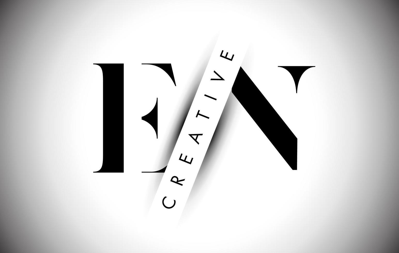 EN E N Letter Logo with Creative Shadow Cut and Overlayered Text Design. vector