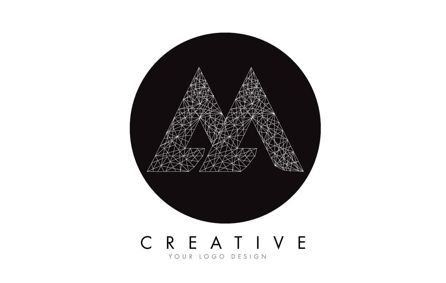 Sketched stylized Letters AA A with different white lines pattern design. vector