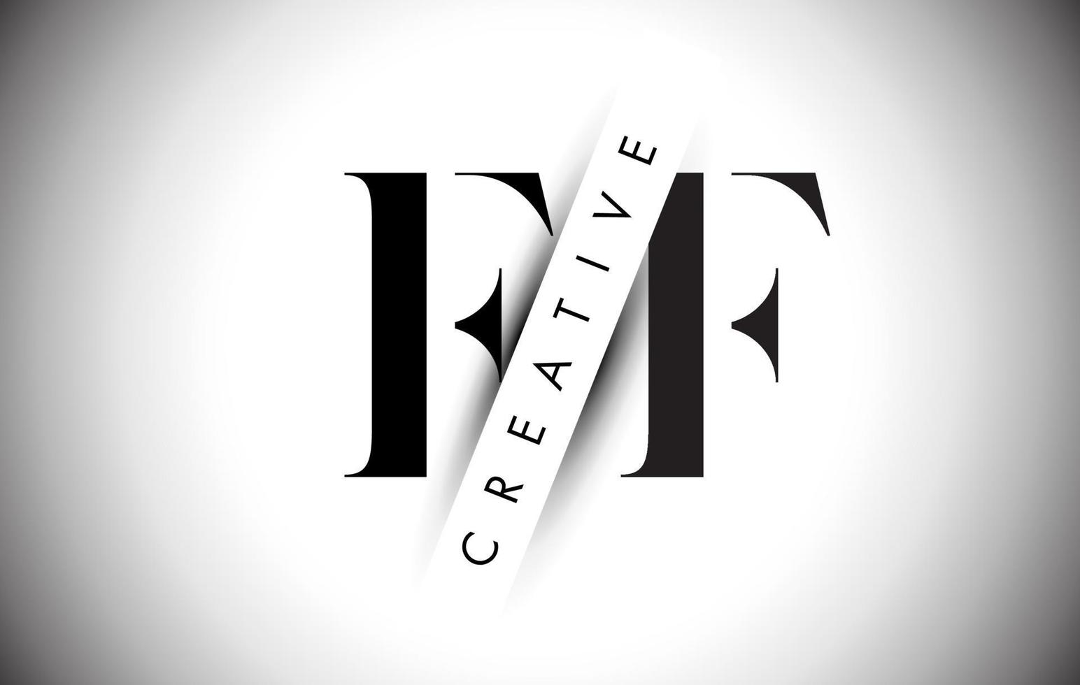 FF F F Letter Logo with Creative Shadow Cut and Over layered Text Design. vector