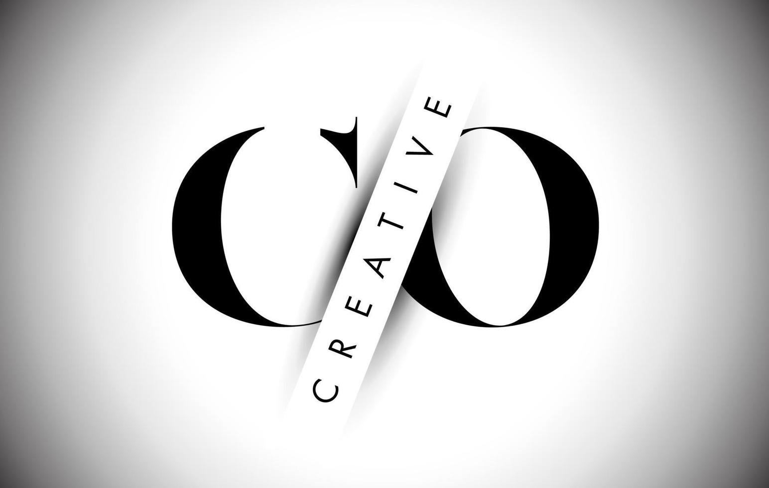 CO C O Letter Logo with Creative Shadow Cut and Overlayered Text Design. vector