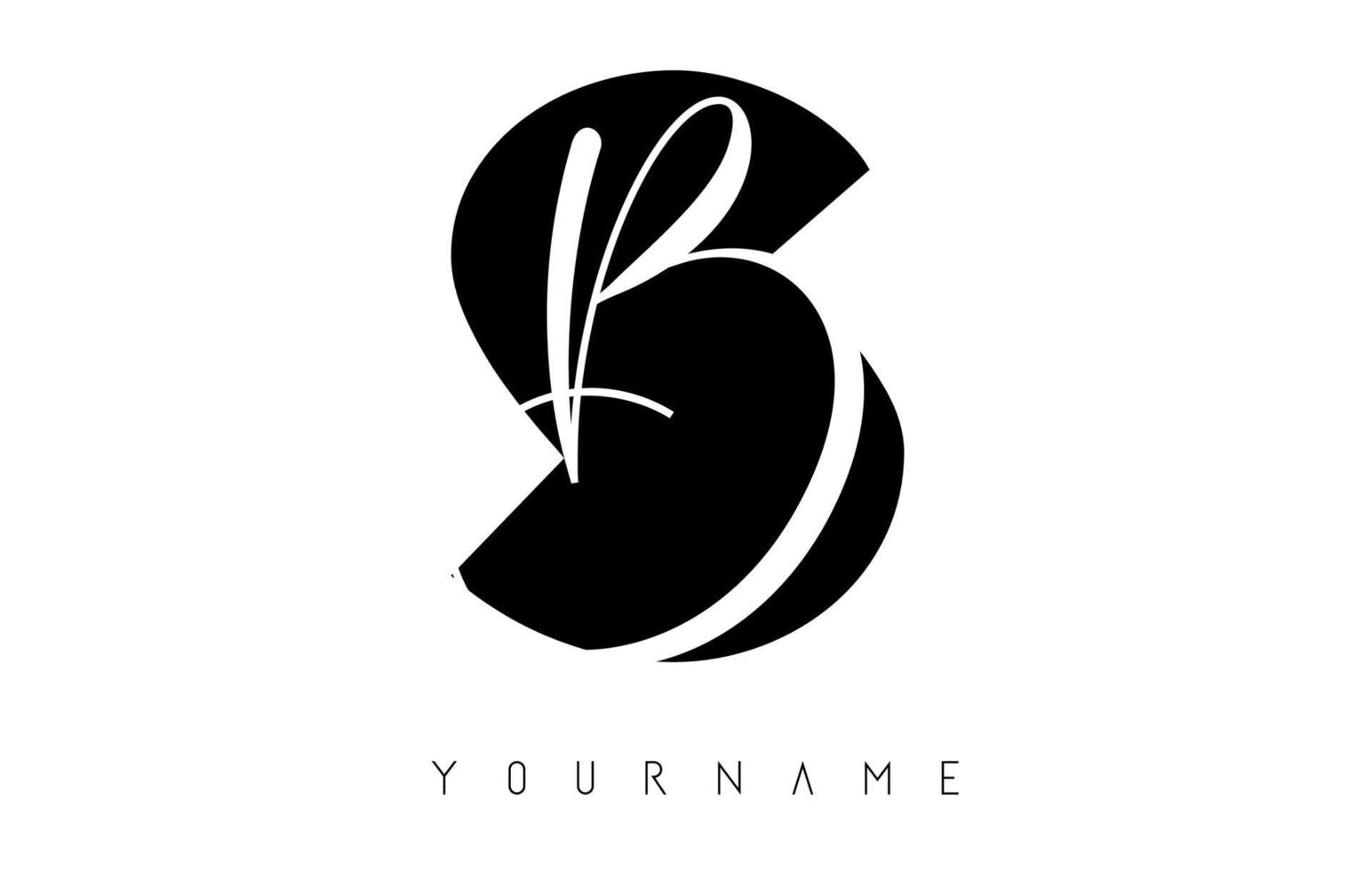 SB S B Black and Silver Letters Logo with a geometric design. Icon with two different fonts. vector