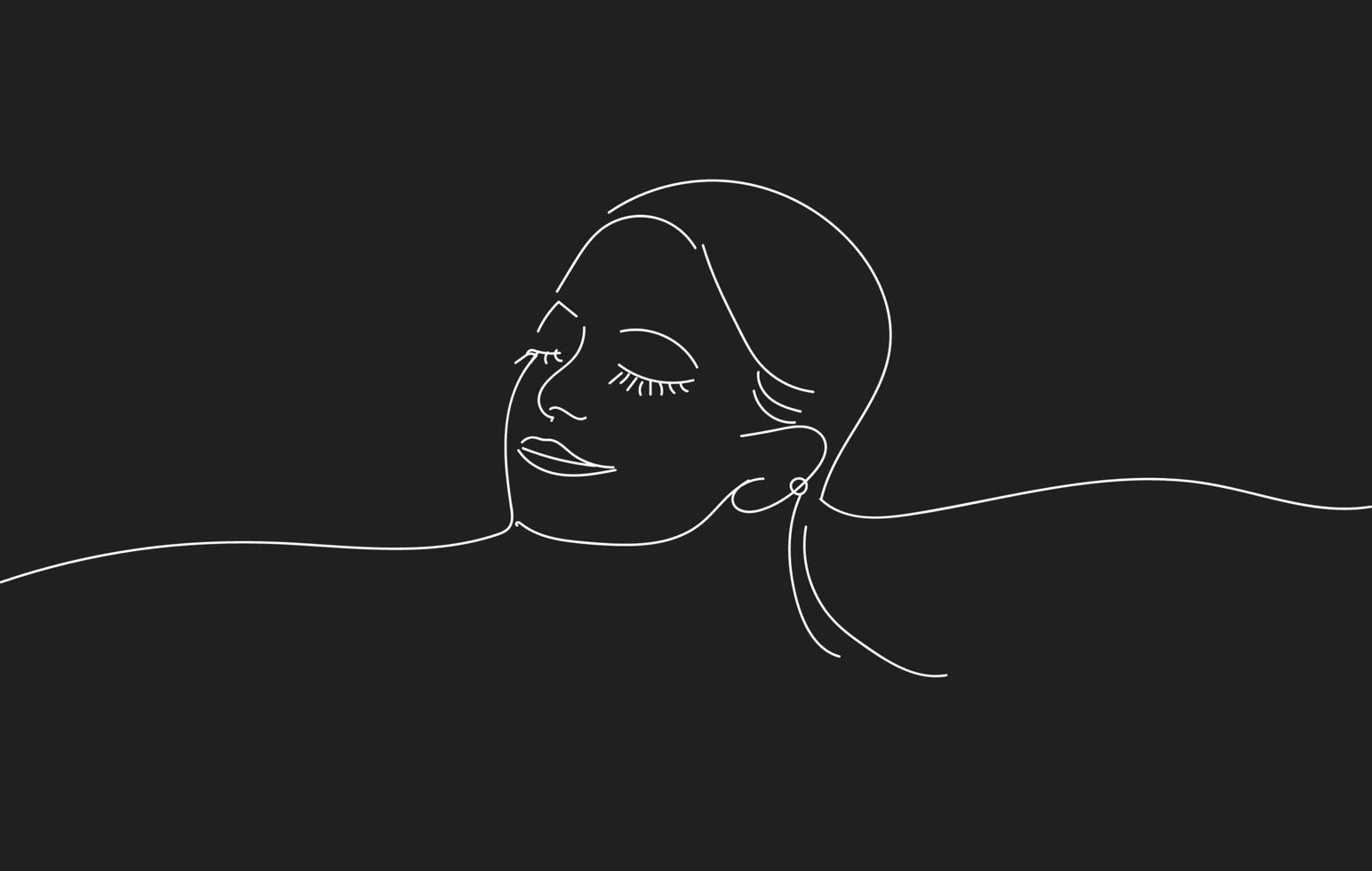 Abstract face drawing. Portret of a woman in a minimalistic style vector