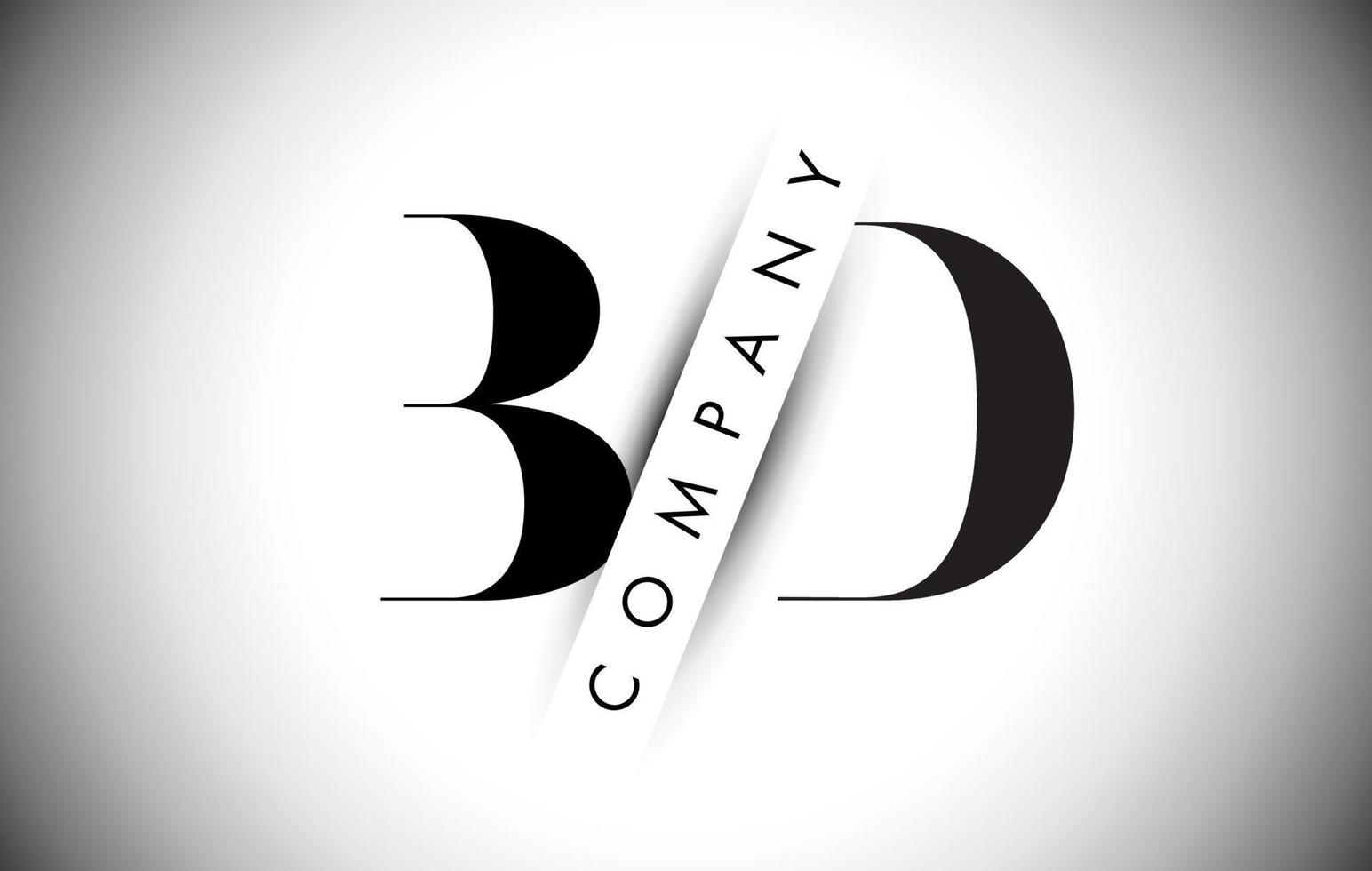 BD B D Letter Logo with Creative Shadow Cut and Overlayered Text Design. vector