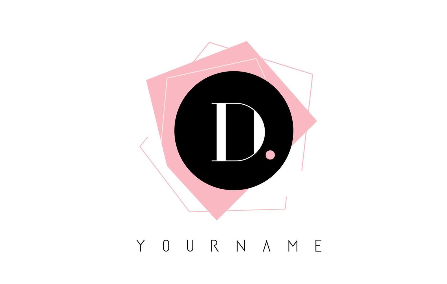 Diseño de logotipo con forma geométrica en colores pastel de letra d. vector