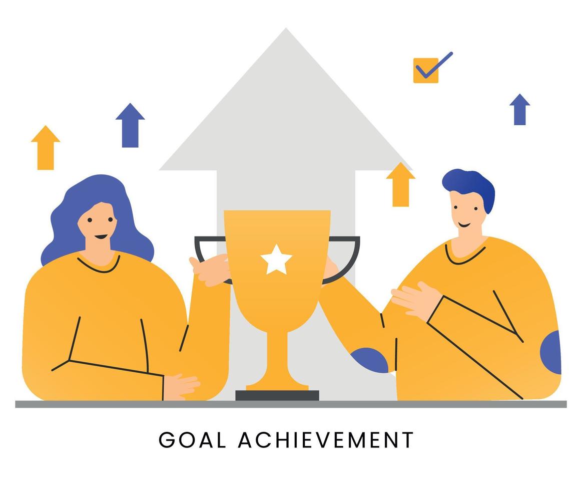 Vector illustration target and goal achievement concept