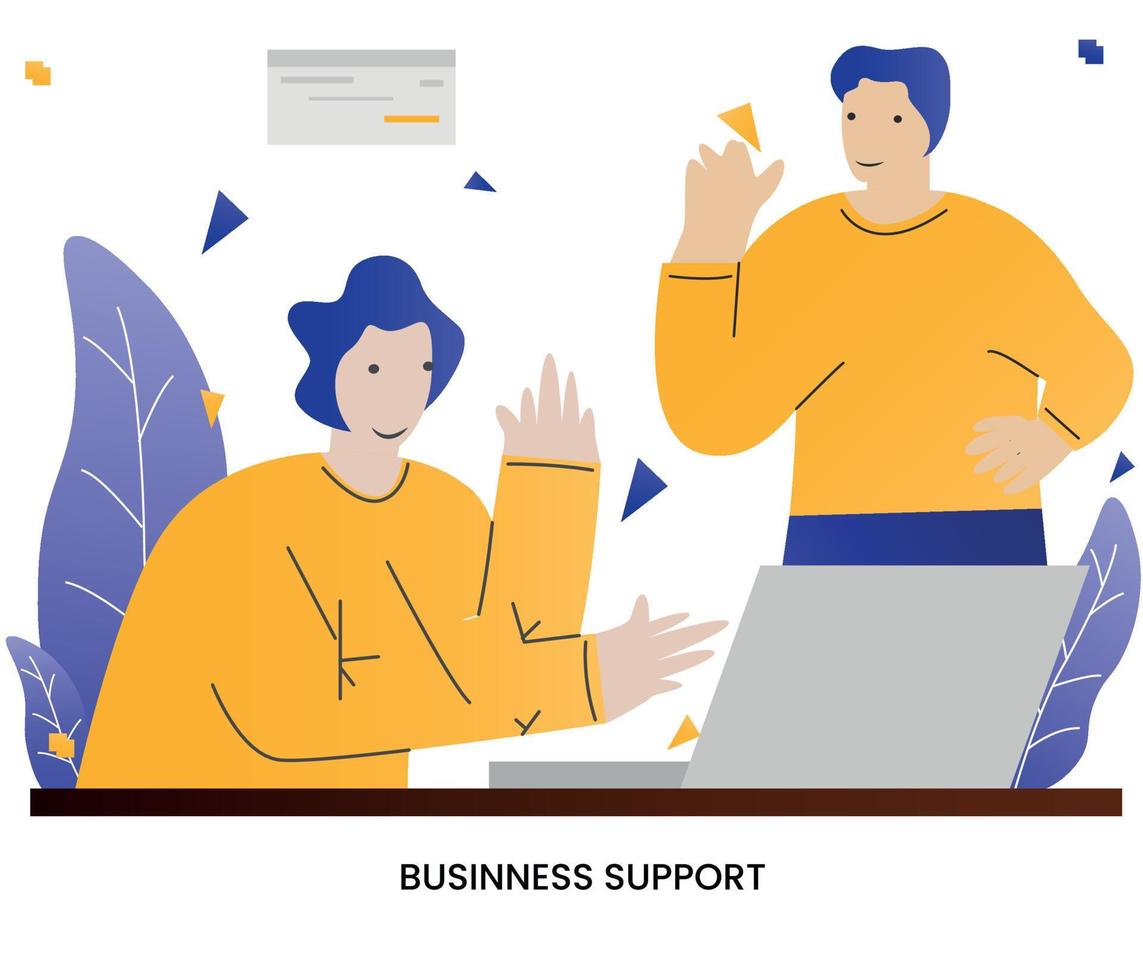 Flat style design business support abstract concept vector
