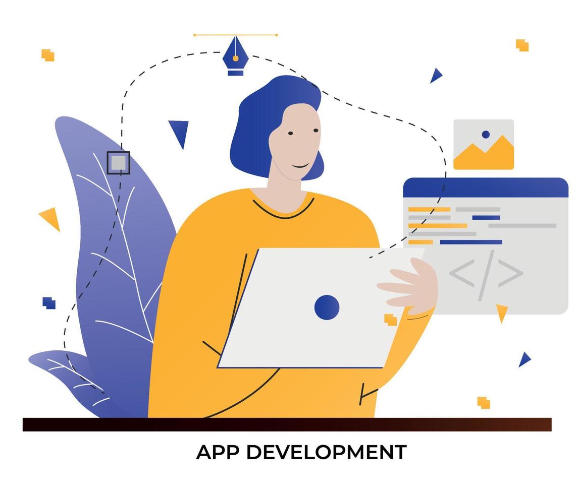 Vector illustration app development concept