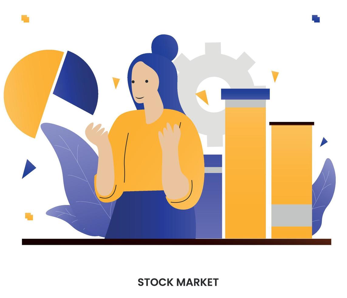 Vector illustration stock market concept
