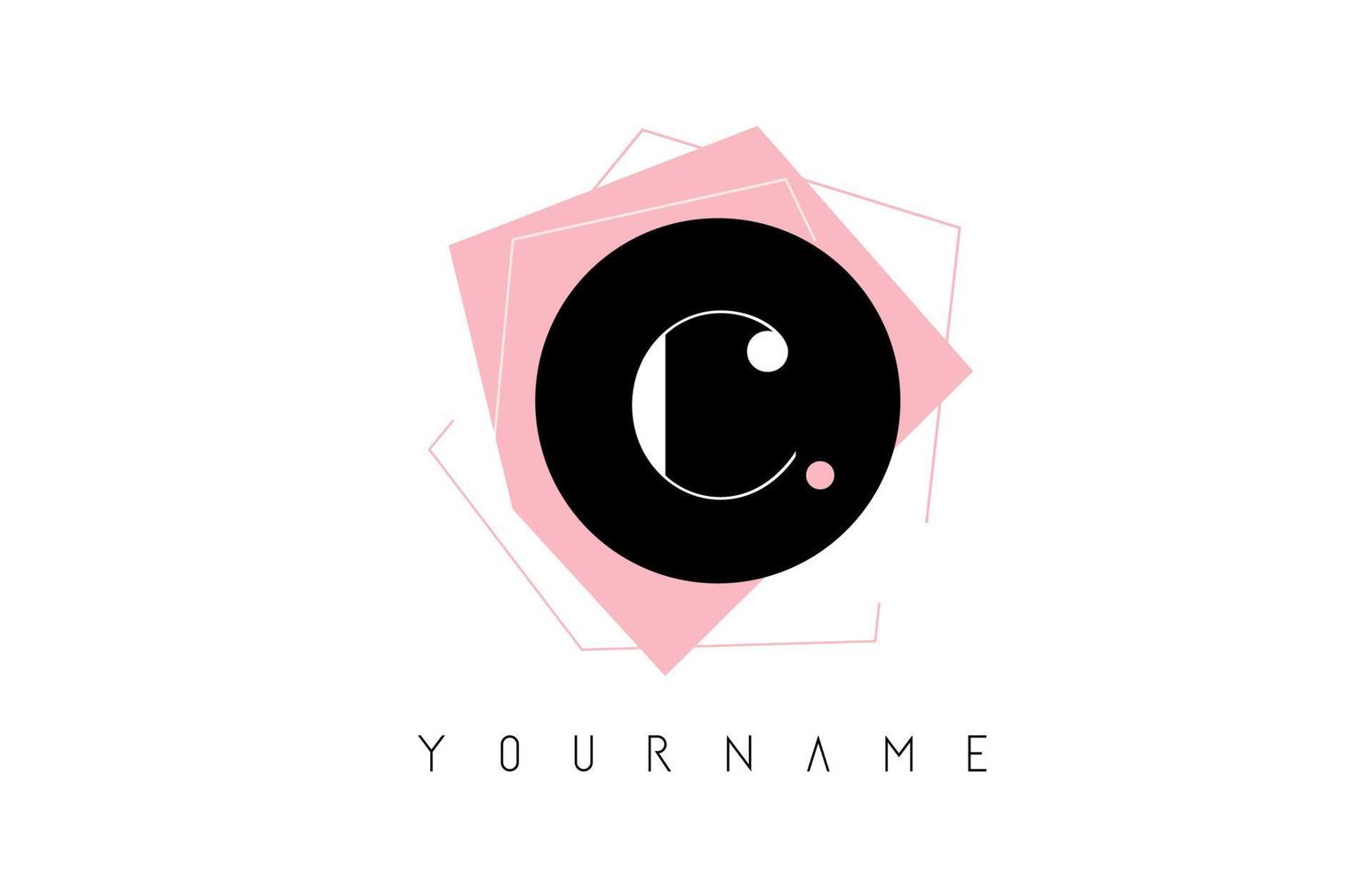 C Letter Pastel Geometric Shaped Logo Design. vector