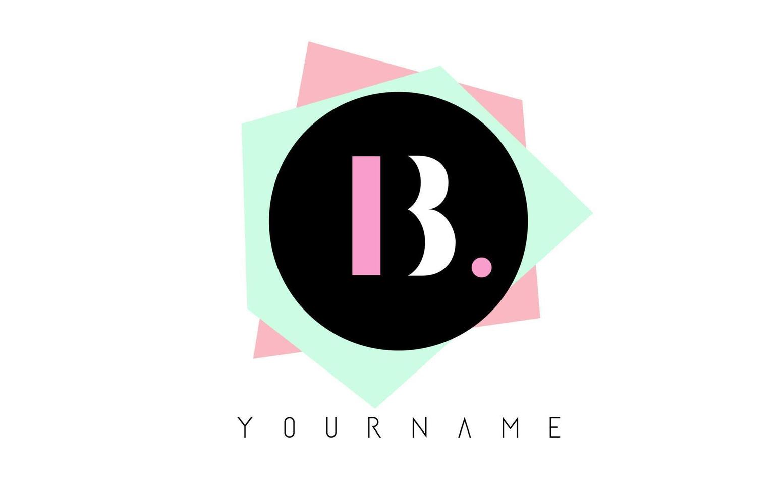b diseño de logotipo de formas geométricas con colores pastel. vector