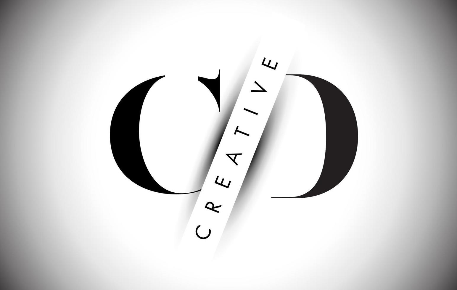 CD C D Letter Logo with Creative Shadow Cut and Overlayered Text Design. vector