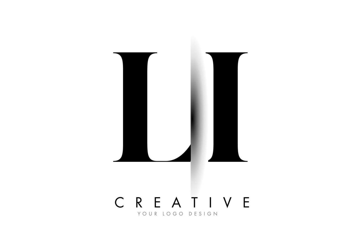 LI L I Letter Logo with Creative Shadow Cut Design. vector