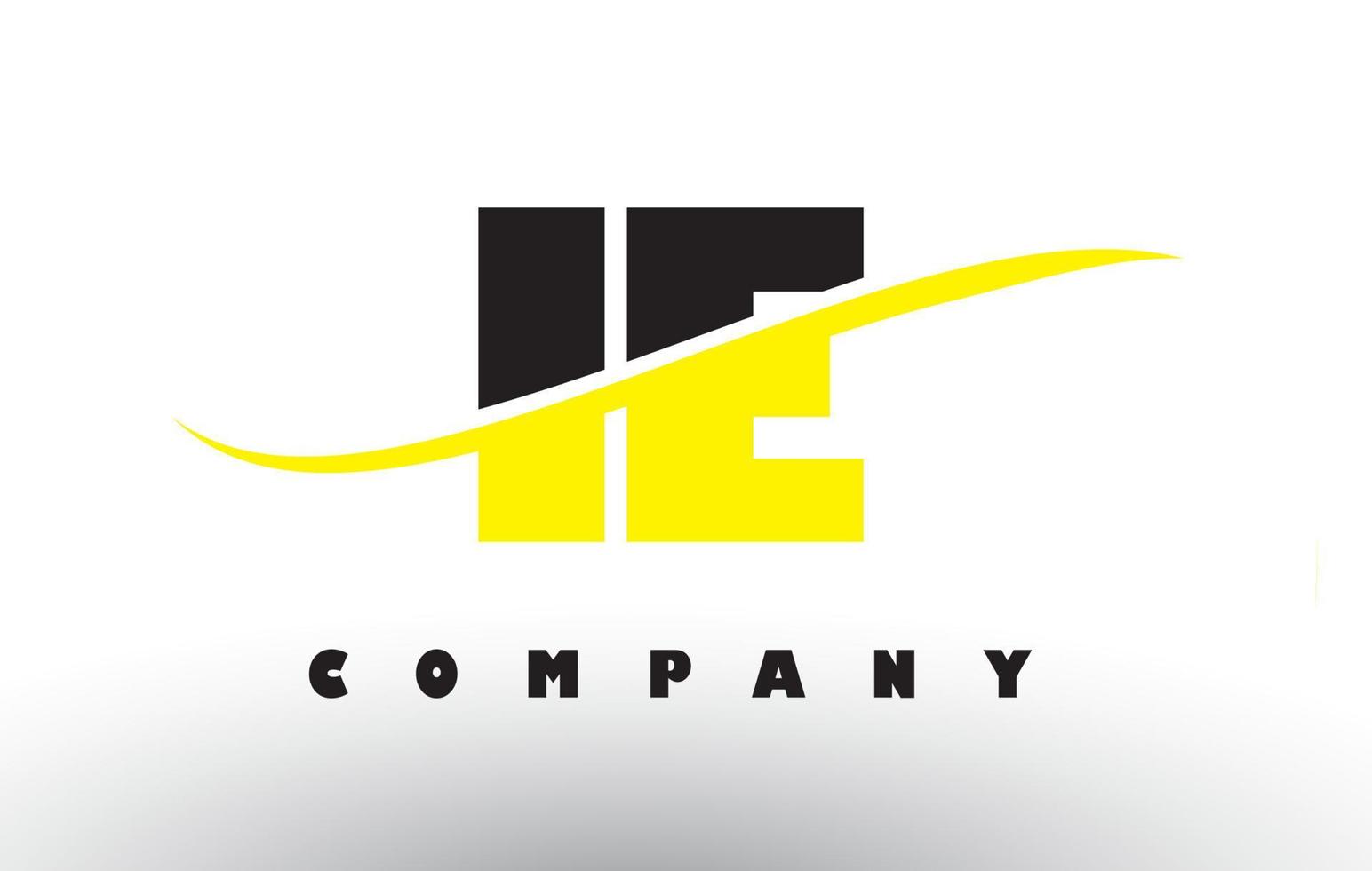 IE I E Black and Yellow Letter Logo with Swoosh. vector