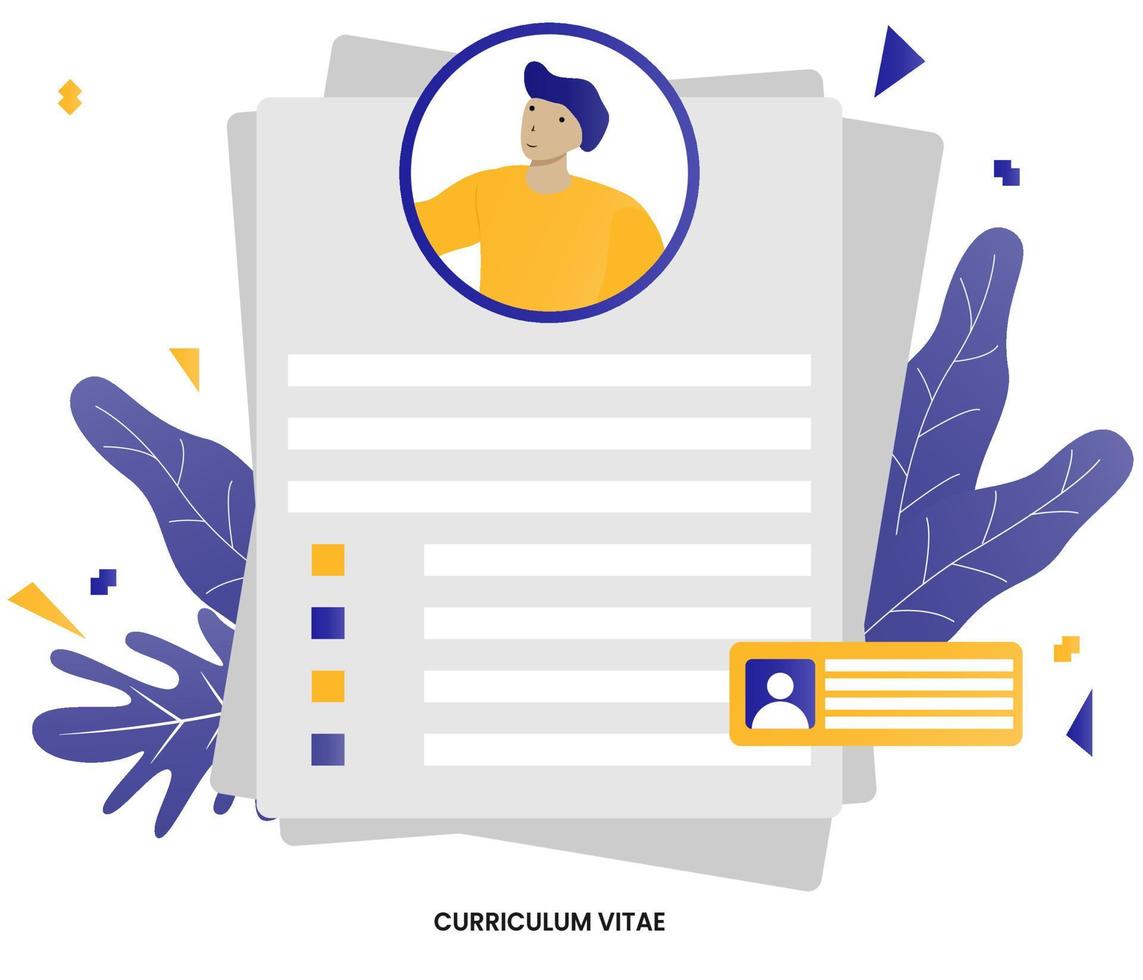 ilustración vectorial curriculum vitae o concepto cv vector