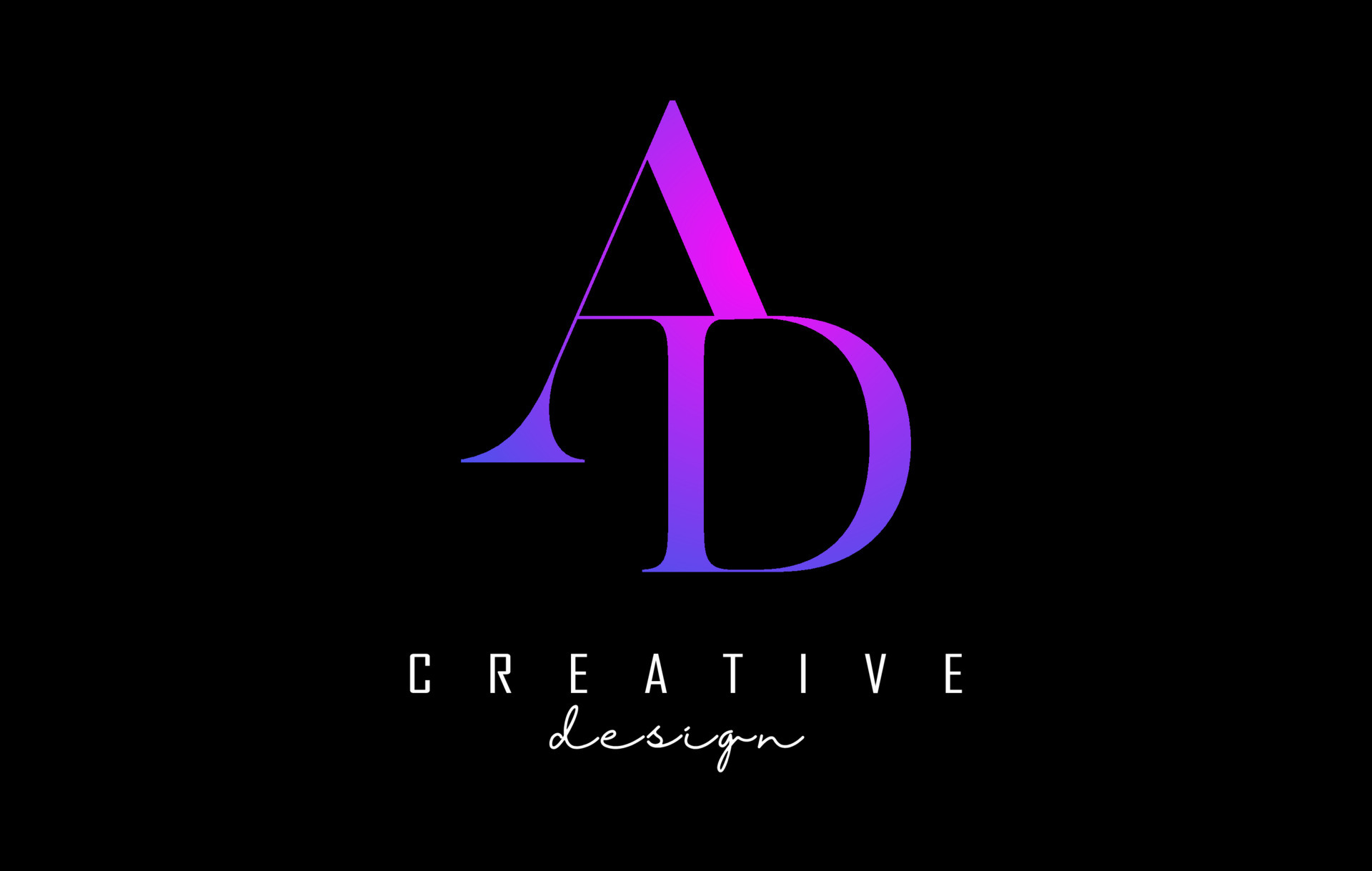 Colorful pink and blue AD a d letters design logo logotype concept with ...
