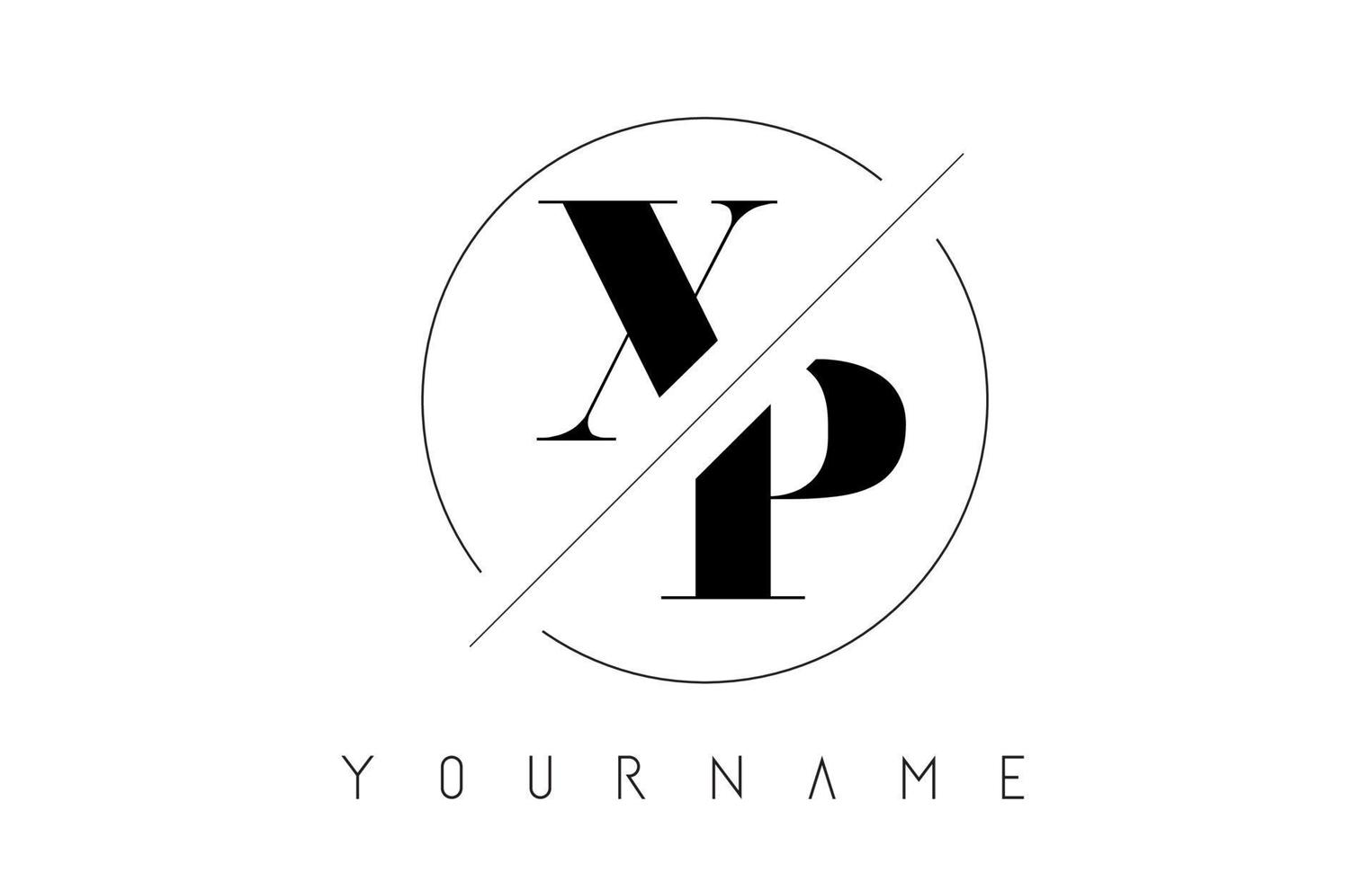 XP Letter Logo with Cutted and Intersected Design vector