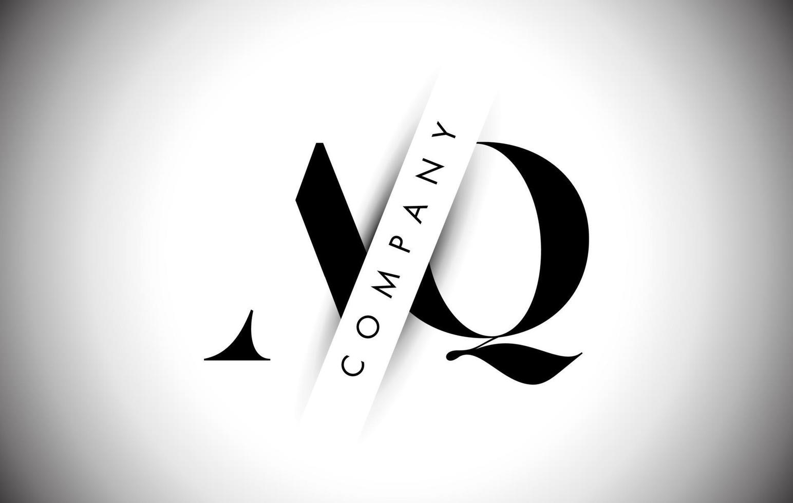 logotipo de letra aq aq con corte de sombra creativo y diseño de texto superpuesto. vector