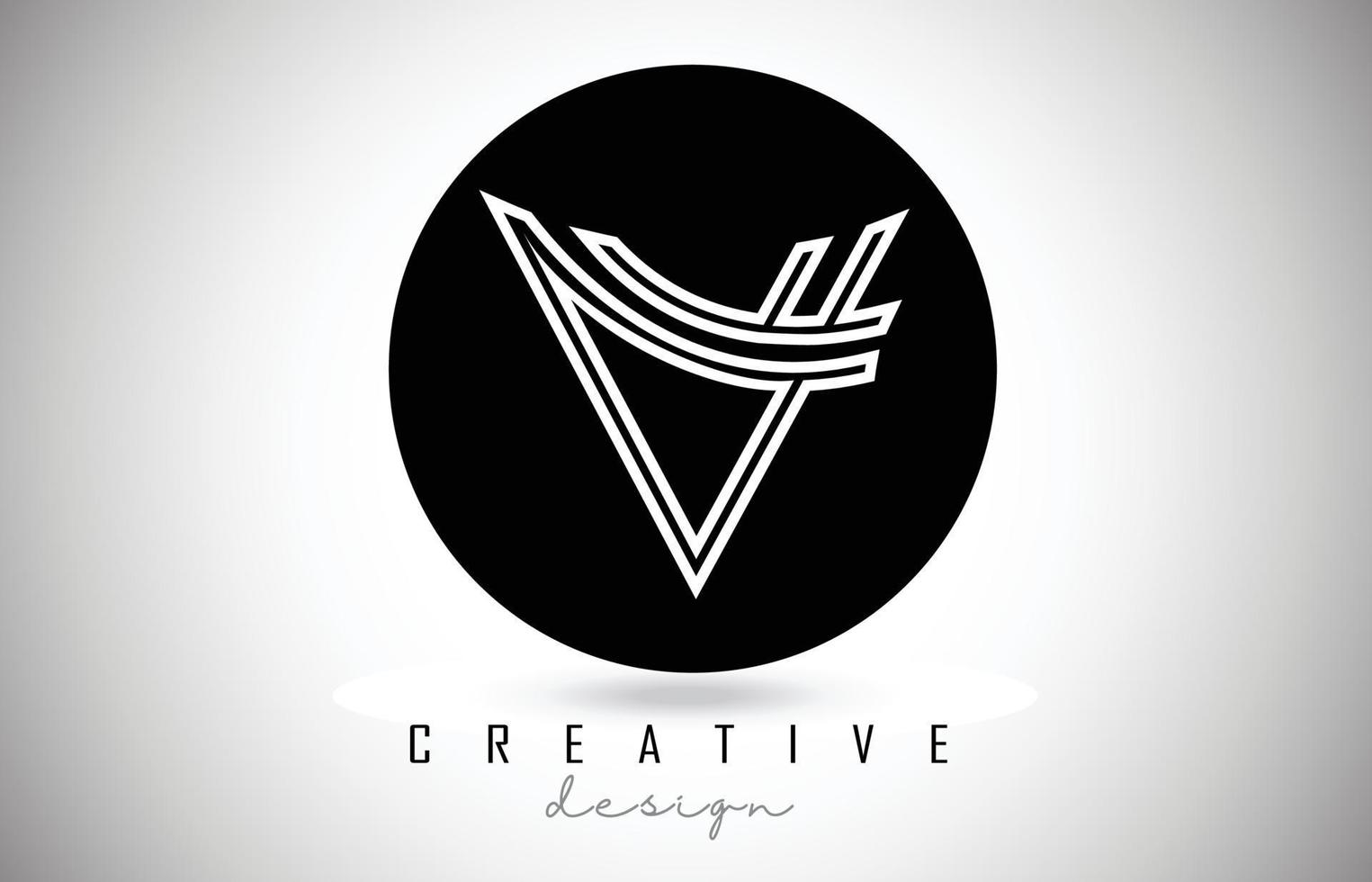 V Letter Logo Monogram Vector Design. Creative V Letter Icon with Black Lines