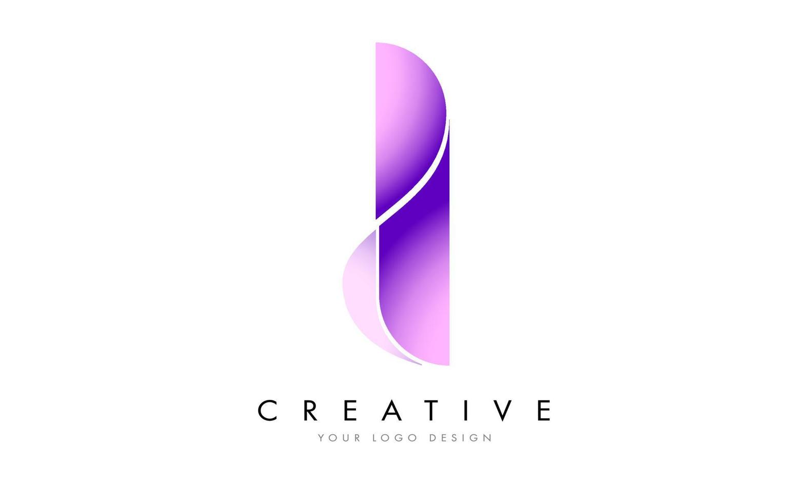 Letter I Logo Design with Satin texture and Fluid Look. vector