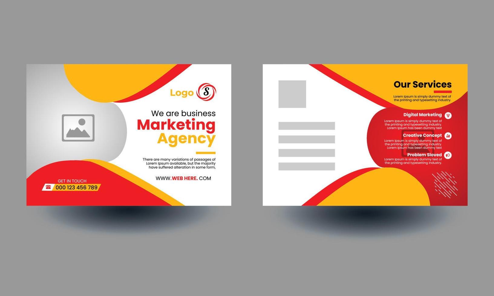 Corporate postcard design template vector